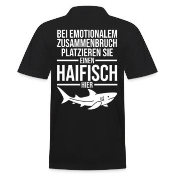 Fische Haifisch - Männer Poloshirt - Schwarz - Hinten - Kai (181cm)