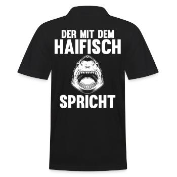 Fische Haifisch - Männer Poloshirt - Schwarz - Hinten - Kai (181cm)