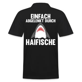 Fische Haifisch - Männer Poloshirt - Schwarz - Hinten - Kai (181cm)