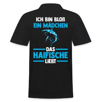 Fische Haifisch - Männer Poloshirt - Schwarz - Hinten - Kai (181cm)