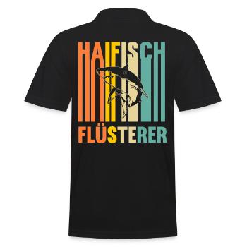 Fische Haifisch - Männer Poloshirt - Schwarz - Hinten - Kai (181cm)