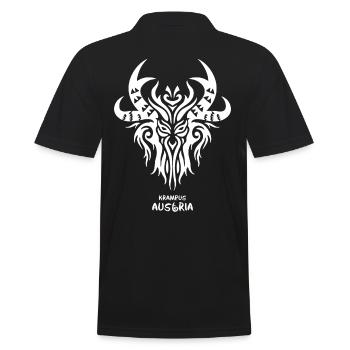Stammes Symbol Österreich: Krampus - Männer Poloshirt - Schwarz - Hinten - Kai (181cm)