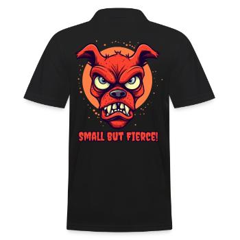 Small but wild angry Pinscher dog - Men's Polo Shirt - black - Back - Kai (181cm)