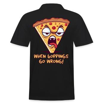 Quand les garnitures tournent mal: tranche de pizza dégoûtante - Polo Homme - noir - Dos - Kai (181cm)
