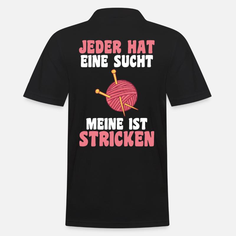 Häkeln Nähen Stricken - Männer Poloshirt - Schwarz