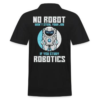 No Robot Wont Steal Your Job Robotics - Männer Poloshirt - Schwarz - Hinten - Kai (181cm)