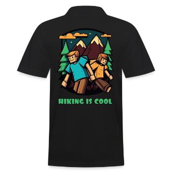 Wir lieben Wandern – Wandern ist cool - Männer Poloshirt - Schwarz - Hinten - Kai (181cm)