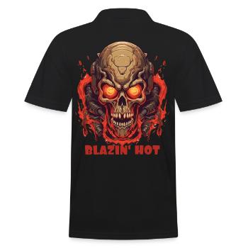 Crâne de feu brûlant flamboyant Crâne - Polo Homme - noir - Dos - Kai (181cm)