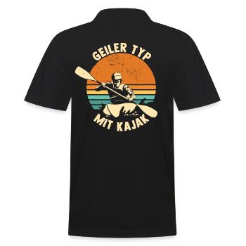 Schullehrer Lehrer - Männer Poloshirt - Schwarz - Hinten - Kai (181cm)