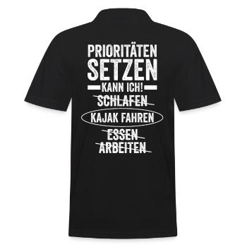 Schullehrerin Lehrerin - Männer Poloshirt - Schwarz - Hinten - Kai (181cm)