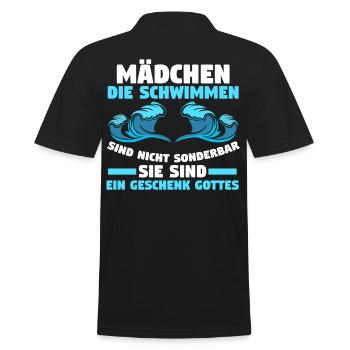 Schullehrerin Lehrerin - Männer Poloshirt - Schwarz - Hinten - Kai (181cm)