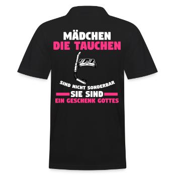 Schullehrerin Lehrerin - Männer Poloshirt - Schwarz - Hinten - Kai (181cm)