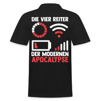 Die vier Reiter der modernen Apocalypse - Männer Poloshirt - Schwarz - Hinten - Kai (181cm)