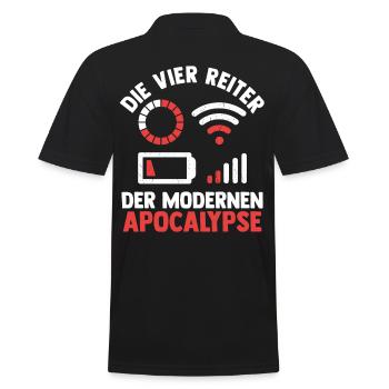 Die vier Reiter der modernen Apocalypse - Männer Poloshirt - Schwarz - Hinten - Kai (181cm)