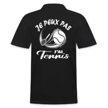 I can't I have tennis - Men's Polo Shirt - black - Back - Kai (181cm)