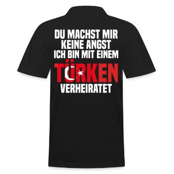 Du machst mir Keine Angst ich bin mit einem Türken - Männer Poloshirt - Schwarz - Hinten - Kai (181cm)