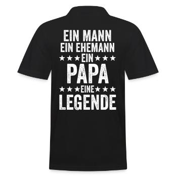 Als Papa Vergöttert Als Ehemann Geliebt - Männer Poloshirt - Schwarz - Hinten - Kai (181cm)