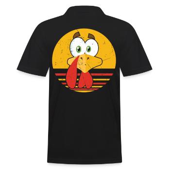 Vintage Turkey - Männer Poloshirt - Schwarz - Hinten - Kai (181cm)