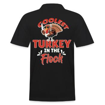 Coolest Turkey In The Flock - Männer Poloshirt - Schwarz - Hinten - Kai (181cm)