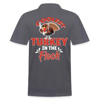 Coolest Turkey In The Flock - Männer Poloshirt - Anthrazit - Hinten - Nico (186cm)