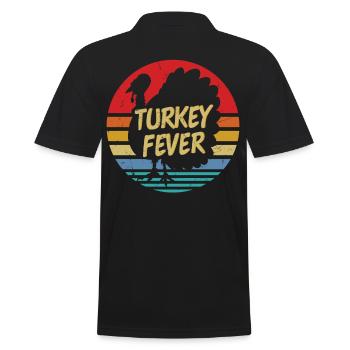 Turkey Fever Vintage Thanksgiving - Männer Poloshirt - Schwarz - Hinten - Kai (181cm)