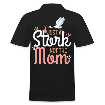 Just A Stork Not The Mom - Männer Poloshirt - Schwarz - Hinten - Kai (181cm)
