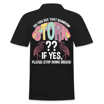 Do You See That Rainbow Stork - Männer Poloshirt - Schwarz - Hinten - Kai (181cm)