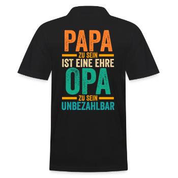 Ehefrau Vater Großvater Papa Opa - Männer Poloshirt - Schwarz - Hinten - Kai (181cm)