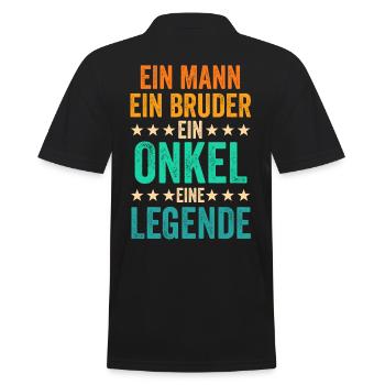 Eine Bruder Eine Onkel Eine Legende - Männer Poloshirt - Schwarz - Hinten - Kai (181cm)