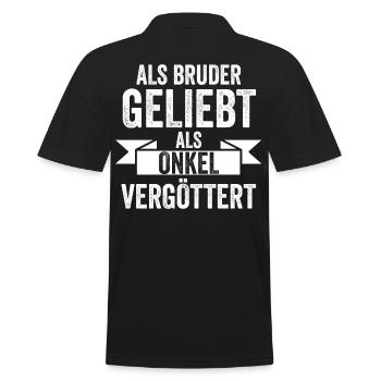 Ich Habe Zwei Titel Bruder Und Onkel - Männer Poloshirt - Schwarz - Hinten - Kai (181cm)