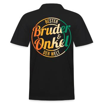 Beste Bruder Und Onkel Der Welt - Männer Poloshirt - Schwarz - Hinten - Kai (181cm)