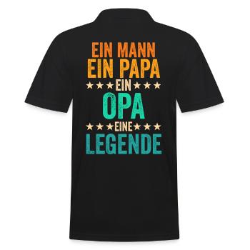 Vater Großvater Papa Opa - Männer Poloshirt - Schwarz - Hinten - Kai (181cm)