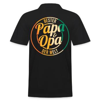 Beste Papa Und Opa Der Welt - Männer Poloshirt - Schwarz - Hinten - Kai (181cm)
