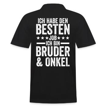 Beste Bruder Und Onkel Der Welt - Männer Poloshirt - Schwarz - Hinten - Kai (181cm)
