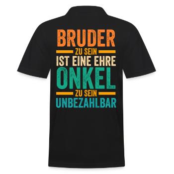 Bruder und Onkel - Männer Poloshirt - Schwarz - Hinten - Kai (181cm)
