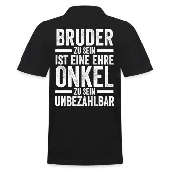 Bruder und Onkel - Männer Poloshirt - Schwarz - Hinten - Kai (181cm)