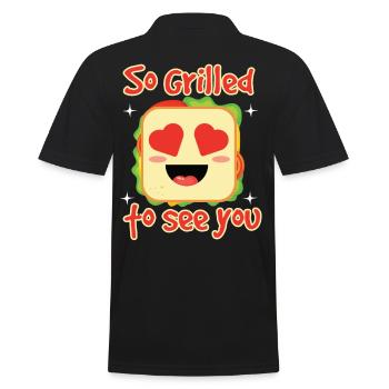 So Grilled To See You - Männer Poloshirt - Schwarz - Hinten - Kai (181cm)