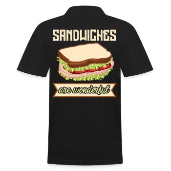 Sandwiches Are Wonderful - Männer Poloshirt - Schwarz - Hinten - Kai (181cm)