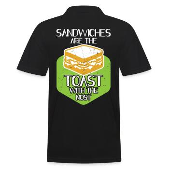 Sandwiches Are Toast With The Toast - Männer Poloshirt - Schwarz - Hinten - Kai (181cm)