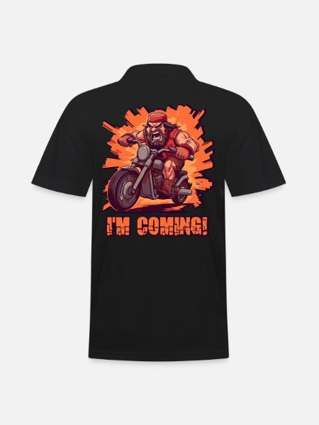 Angry biker arrives - Men's Polo Shirt - black
