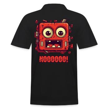 No! Funny face - Men's Polo Shirt - black - Back - Kai (181cm)
