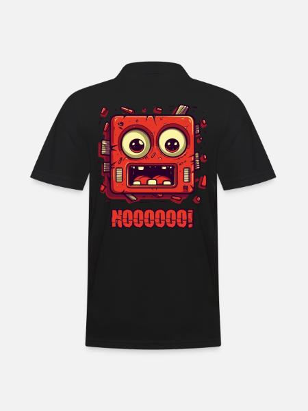 No! Funny face - Men's Polo Shirt - black