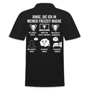 Axolotl - Männer Poloshirt - Schwarz - Hinten - Kai (181cm)
