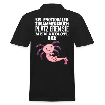 Axolotl - Männer Poloshirt - Schwarz - Hinten - Kai (181cm)