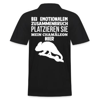 Platzieren Sie mein Chamäleon - Männer Poloshirt - Schwarz - Hinten - Kai (181cm)