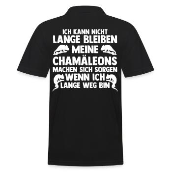 Meine Chamäleons machen sich sorgen - Männer Poloshirt - Schwarz - Hinten - Kai (181cm)