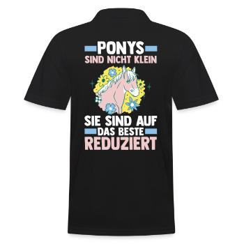 Pferd Reiten Reiter Reiterin Reitsport Pferde Pony - Männer Poloshirt - Schwarz - Hinten - Kai (181cm)