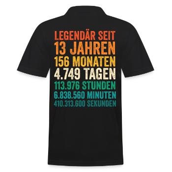 13 Jahre Dreizehnter Geburtstag - Männer Poloshirt - Schwarz - Hinten - Kai (181cm)