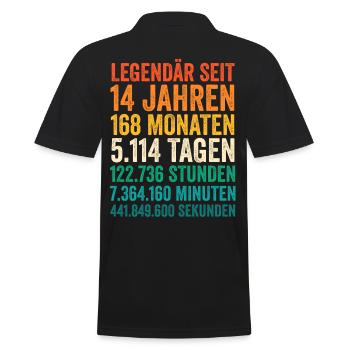 14 Jahre Vierzehnter Geburtstag - Männer Poloshirt - Schwarz - Hinten - Kai (181cm)