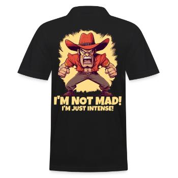 I'm not angry, just intense - Men's Polo Shirt - black - Back - Kai (181cm)
